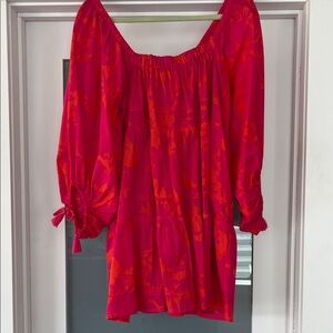 Olivaceous Red and Orange Mini Dress